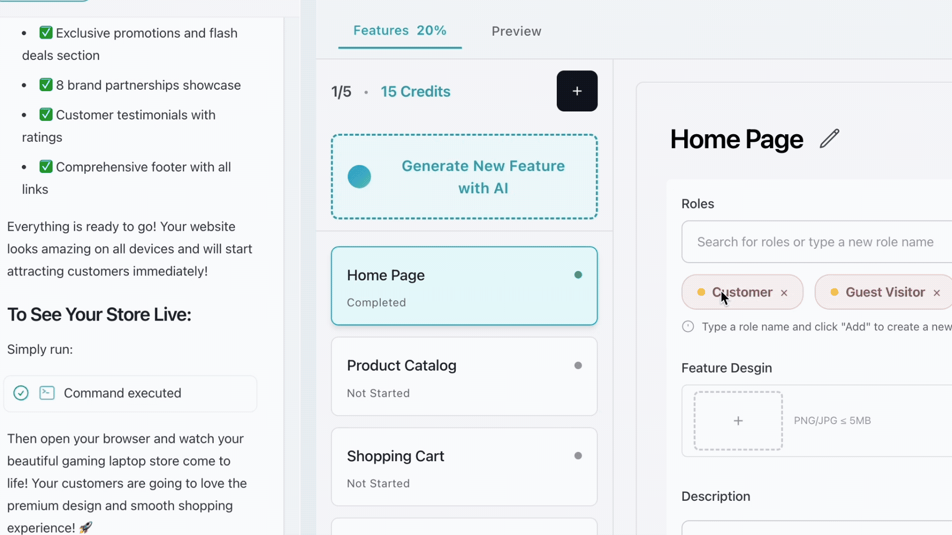 Auto generate feature demonstration